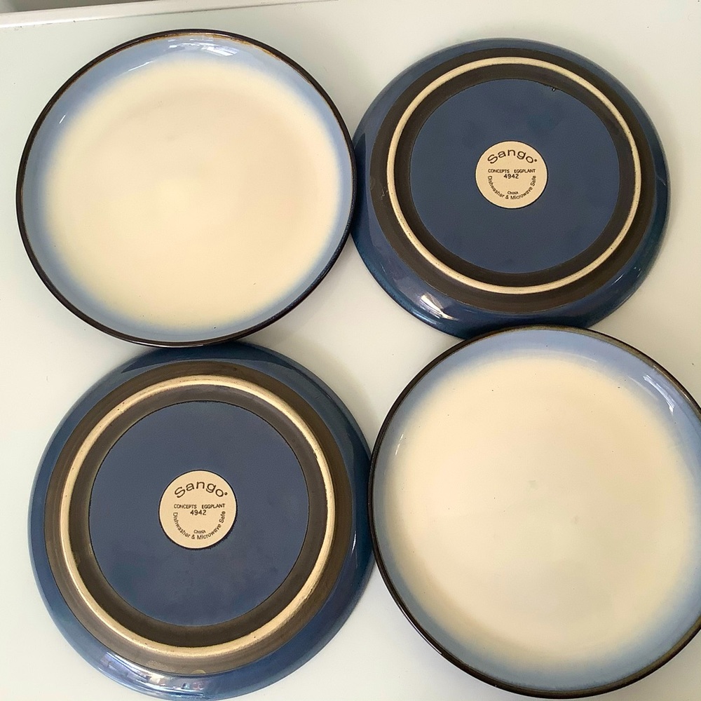 Sango concepts eggplant dinnerware # 4942 set of 4